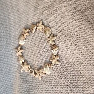925 Sterling silver starfish and shell bracelet
